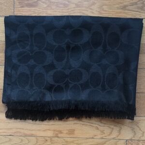 Coach Black Monogram Scarf